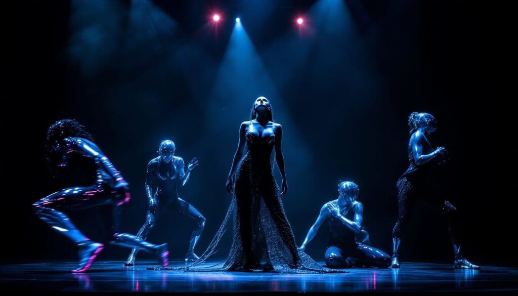 A dance performance reflecting social commentary through movement.